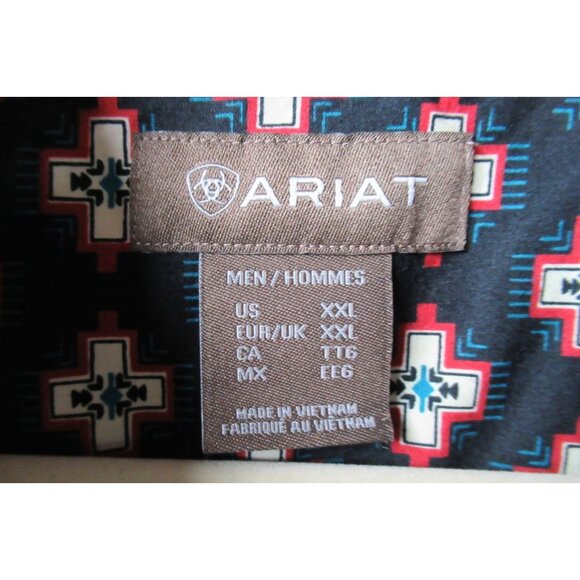 Ariat Kasey Shirt Mens XXL Multicolor Button Down Geometric Long Sleeve Cotton - Picture 4 of 6